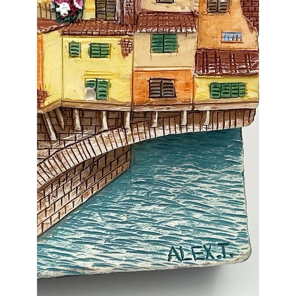 Istituto Grafico Italiano Ponte Vecchio Firenze 3D Relief Plaque Italy Alex T